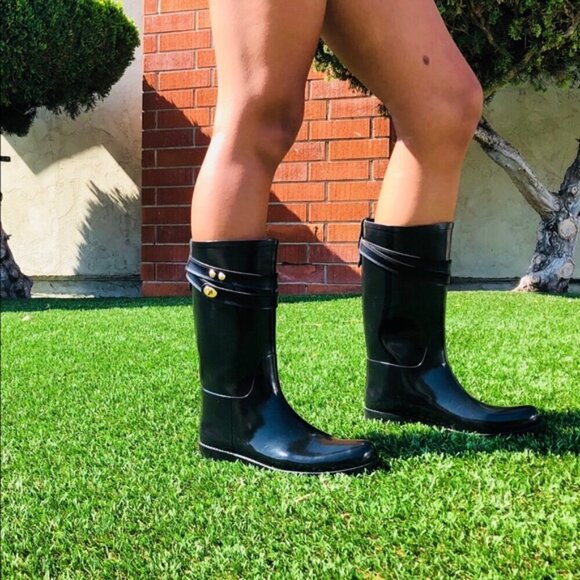 Coach Tara Rain Boots Size 8 - Picture 1 of 7